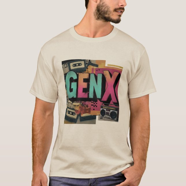 Camiseta Diseño de cinta retro Gen X Audaz 80 (Anverso)
