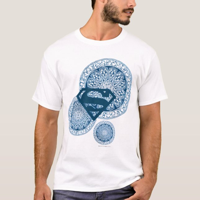 Camiseta Diseño de círculo azul superchica (Anverso)