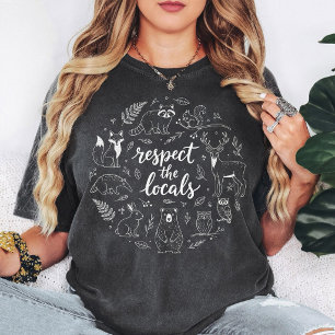 Camiseta Diseño de círculo de animales del bosque Respeta a