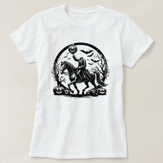 Camiseta Diseño de Círculo de Halloween sin Cabeceras de Ha (Diseño del anverso)