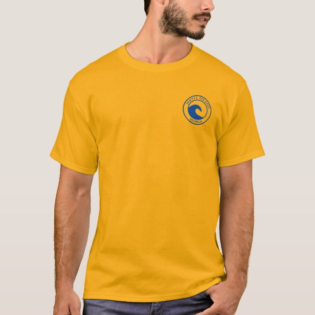Camiseta Diseño de Círculo de Olas del Océano Azul de la Is (Anverso)