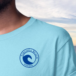 Camiseta Diseño de Círculo de Olas del Océano Azul de Virgi
