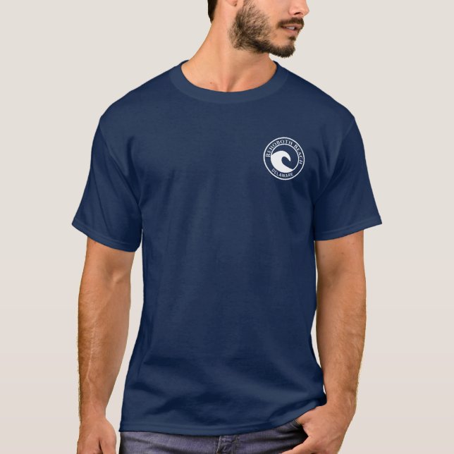 Camiseta Diseño de Círculo de Olas del Océano Blanco Rehobo (Anverso)