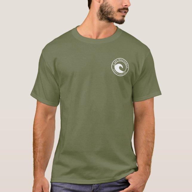Camiseta Diseño de círculo de olas en el océano blanco de C (Anverso)