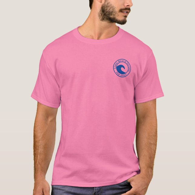 Camiseta Diseño de Círculo de Ondas del Océano Azul de la I (Anverso)