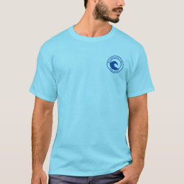 Camiseta Diseño de Círculo de Ondas del Océano Azul Escudo 