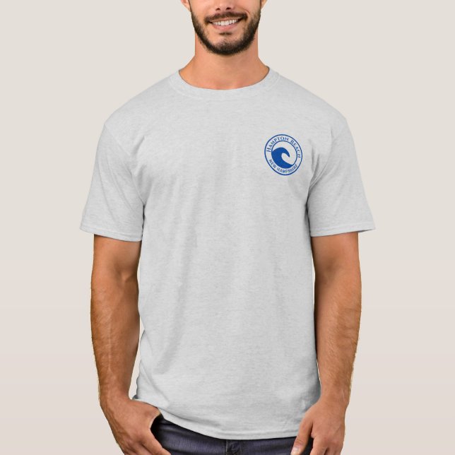 Camiseta Diseño de Círculo de Ondas del Océano Azul Hampton (Anverso)