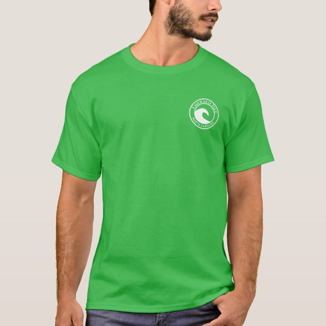 Camiseta Diseño de Círculo de Ondas del Océano Blanco de la (Anverso)