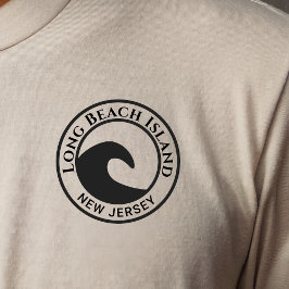 Camiseta Diseño de Círculo de Ondas del Océano Negro de la 