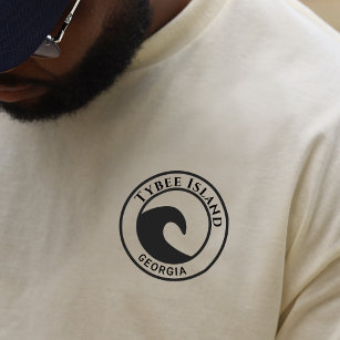 Camiseta Diseño de Círculo de Ondas del Océano Negro de la 