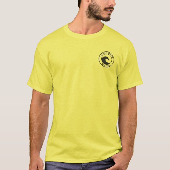 Camiseta Diseño de Círculo de Ondas del Océano Negro de la  (Anverso)