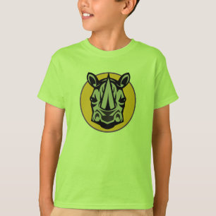 Camiseta diseño de círculo de rinoceronte mascota