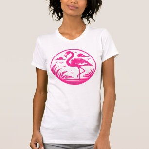 Camiseta Diseño de círculo de verano de flamenco rosa-68730