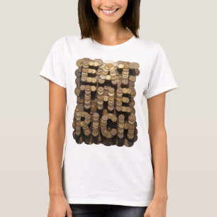 Camiseta Diseño de cita Clásico Dorado EAT THE RISK