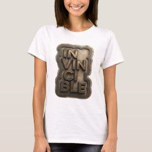 Camiseta Diseño de cita clásico oro INVENCIBLE