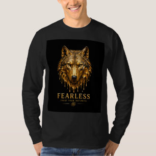 Camiseta Diseño de cita de animal lobo intrépido 🐺