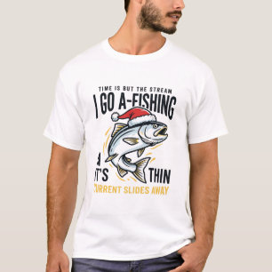 Camiseta Diseño de cita de arroyo de pesca de Navidad