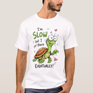 Camiseta Diseño de cita de dibujos animados de tortuga dive