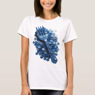 Camiseta Diseño de cita de doble hélice de ADN plateado ing