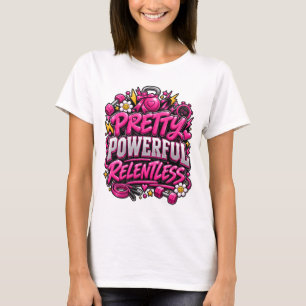 Camiseta Diseño de cita de gimnasio rosa implacable bastant