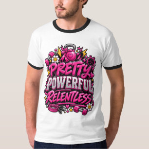 Camiseta Diseño de cita de gimnasio rosa implacable bastant