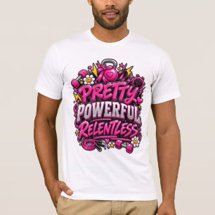 Camiseta Diseño de cita de gimnasio rosa implacable bastant