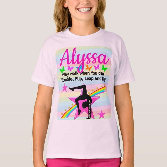 CAMISETA DISEÑO DE CITA DE GIMNASTICA DE TUMBLING (Anverso)