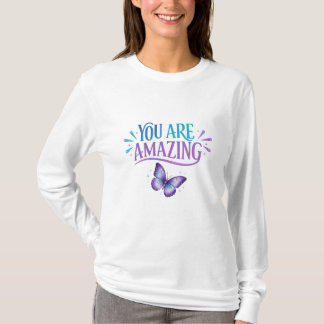 Camiseta Diseño de cita de mariposa asombrosa – Positivo 