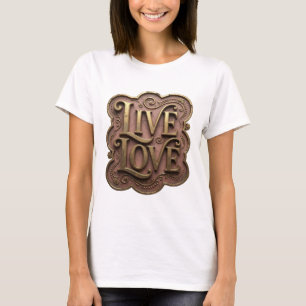 Camiseta Diseño de cita de ORO IMPACTANTE LIVE LOVE