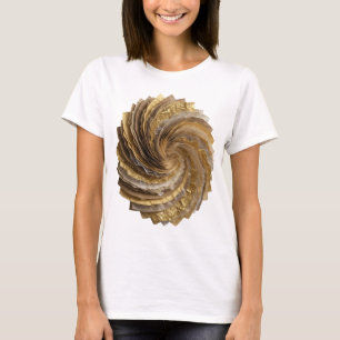 Camiseta Diseño de cita en espiral dorada de plata llamativ