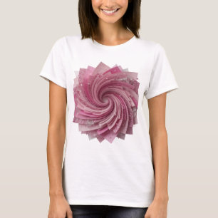Camiseta Diseño de cita en espiral rosa plateado con estilo