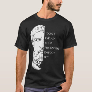 Camiseta Diseño De Cita Filosófica Estatua _ Epictetus Sabi