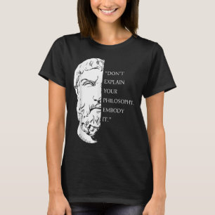 Camiseta Diseño De Cita Filosófica Estatua _ Epictetus Sabi