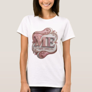 Camiseta Diseño de cita ME EST 1991 Rosa Crujiente