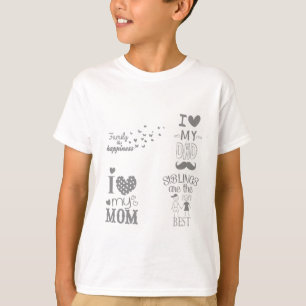 Camiseta Diseño de citas de texto inspiradas en la familia