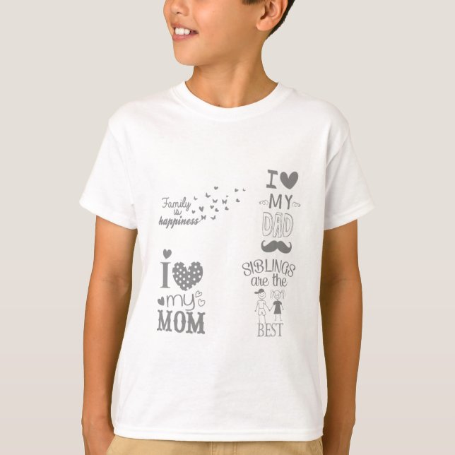 Camiseta Diseño de citas de texto inspiradas en la familia (Anverso)