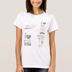 Camiseta Diseño de citas de texto inspiradas en la familia