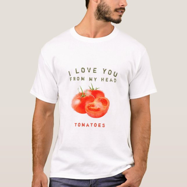 Camiseta Diseño de citas de tomate de cosecha - (Anverso)