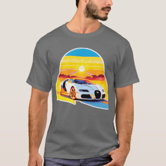 Camiseta Diseño de coche deportivo retro chica retro