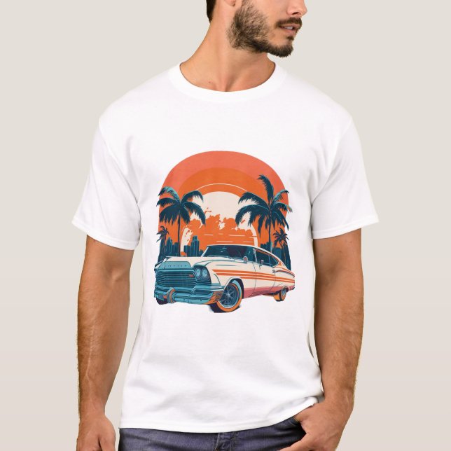 Camiseta Diseño de coches de época (Anverso)