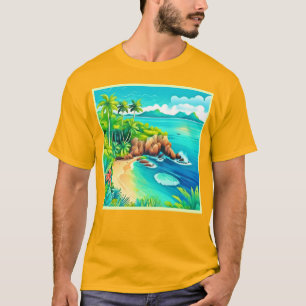 Camiseta Diseño de colisiones costeras tropicales