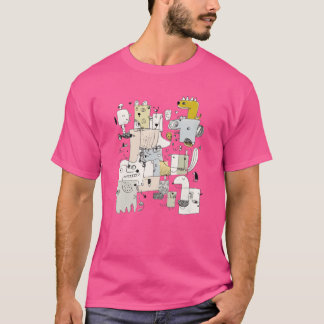 Camiseta Diseño de collage de cara de animal caprichoso ami