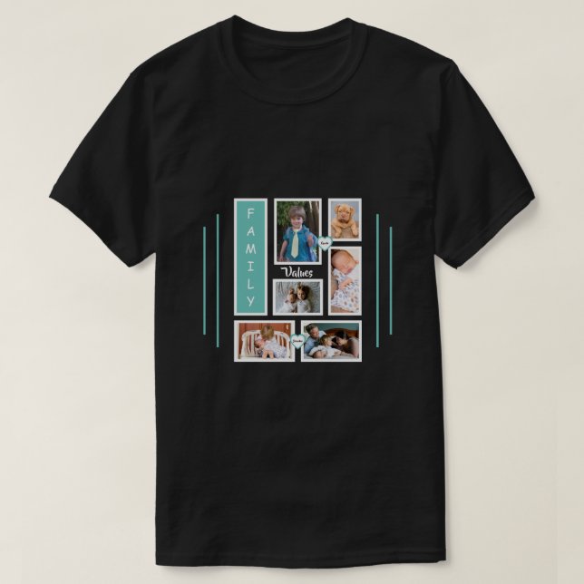 Camiseta Diseño de Collage de fotos de la familia personali (Diseño del anverso)