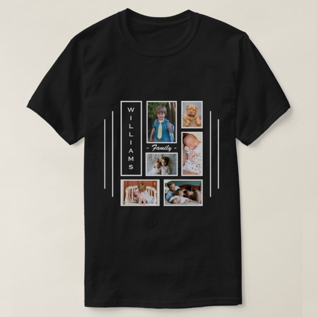 Camiseta Diseño de Collage de fotos personalizado masculino (Diseño del anverso)