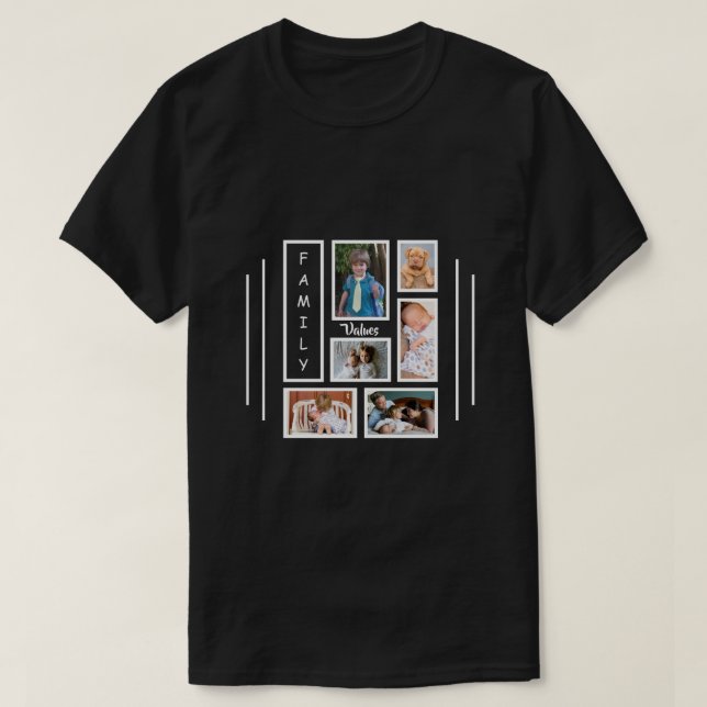 Camiseta Diseño de Collage de fotos personalizado - Negro m (Diseño del anverso)