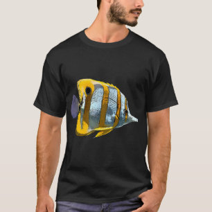 Camiseta Diseño de color de pez mariposa de banda de cobre