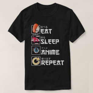Camiseta Diseño de Come Duerme Anime Repite