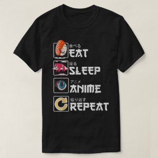 Camiseta Diseño de Come Duerme Anime Repite