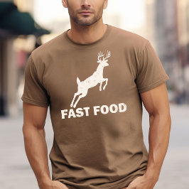 Camiseta Diseño de comida rápida con imagen de ciervo
