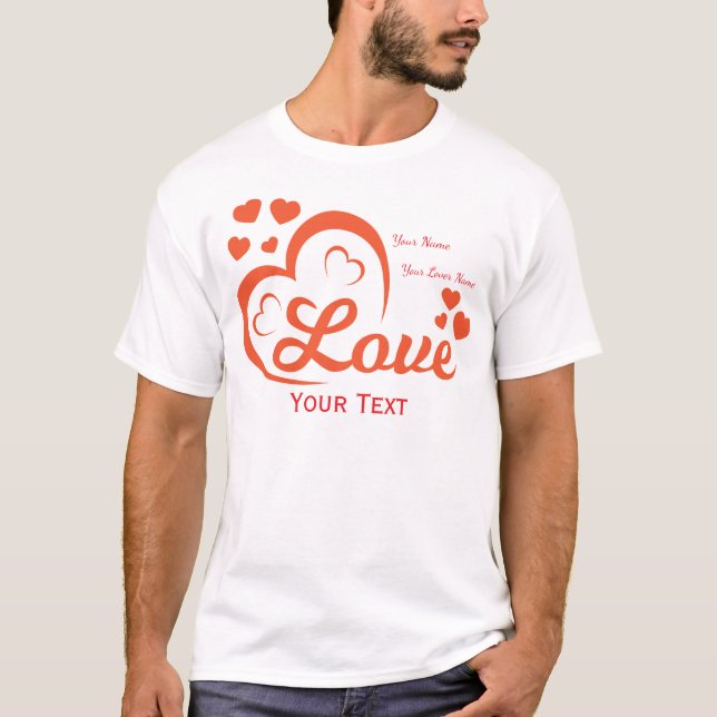 Camiseta Diseño de concepto de amor y romance con elementos (Anverso)